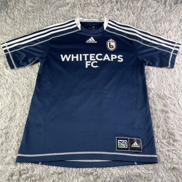 Vancouver Whitecaps Jersey Mens Small Blue White Adidas Carlyle Mitchel 2013 Kit - Picture 2 of 12